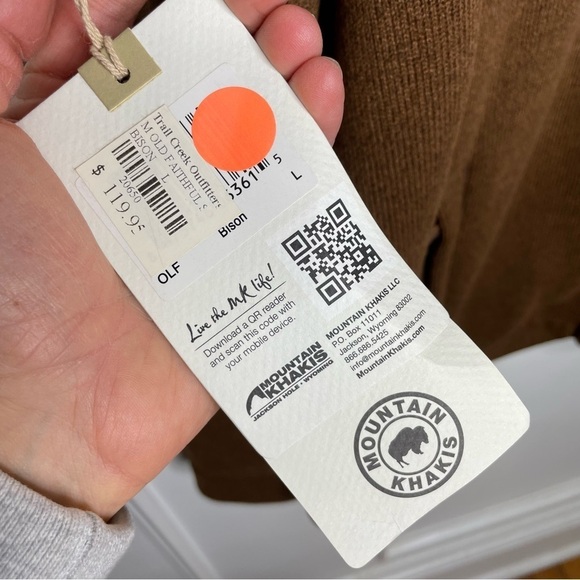 Mountain Khaki Old Faithful Brown Full Zip Sweater Jacket Mens L NWT - Picture 4 of 9